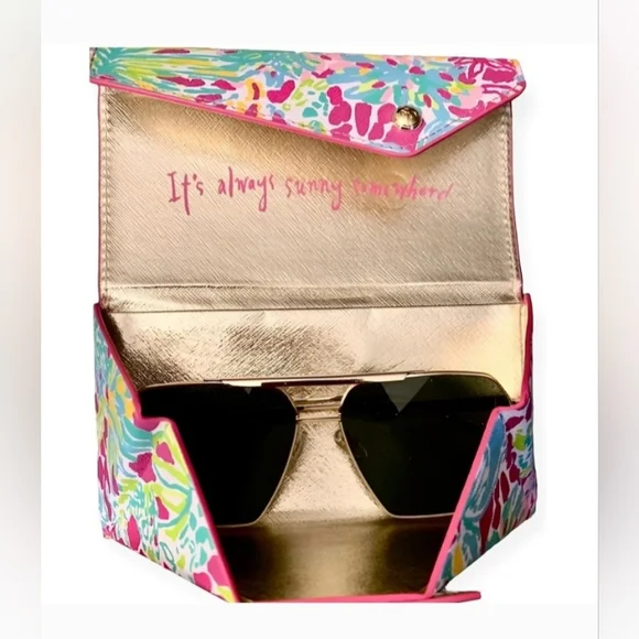 Lilly Pulitzer Collapsible Sunglass Eyeglass Case Spot Ya - Picture 4 of 7